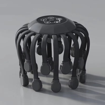 20 Massage Heads Orange Scalp Massager - Red Light Vibrating Octopus Scratcher for Relaxation, Stress Relief